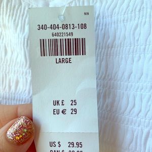 White Hollister smocked tank top